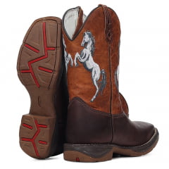 Bota Masculina Texana Country em Couro Western Horse