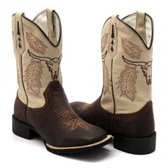 Bota Texana Country Masculina Touro Frontal