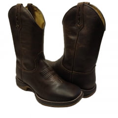 Bota Texana Country Masculina Alto Relevo Cano Liso 