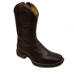 Bota Texana Country Masculina Alto Relevo Cano Liso