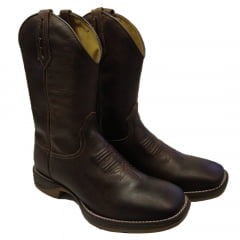 Bota Texana Country Masculina Alto Relevo Cano Liso 