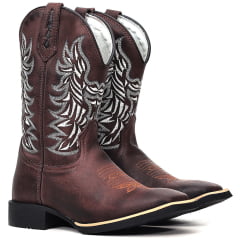 Bota Texana Country Masculina Asas Solado de Borracha