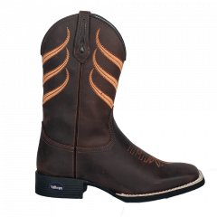 Bota Texana Country Masculina Couro Legítimo Marrom