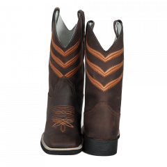 Bota Texana Country Masculina Couro Legítimo Marrom