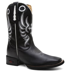  Bota Texana Country Masculina Couro Preta 37 ao 46