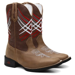 Bota Texana Country Masculina Couro Tabaco 37 ao 46