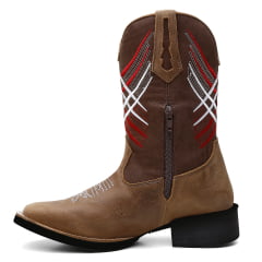 Bota Texana Country Masculina Couro Tabaco 37 ao 46