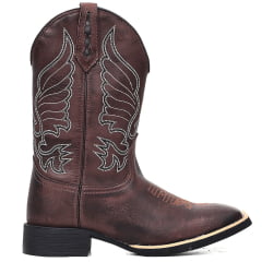 Bota Country Masculina Em Couro Asas