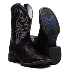 Bota Texana Country Masculina Black Python Premium