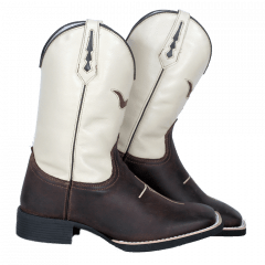 Bota Texana Country Masculina Fé Touro Cano Bege