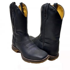 Bota Texana Country Masculina Preta Lisa Jump