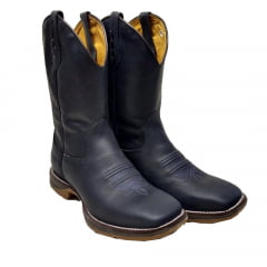 Bota Texana Country Masculina Preta Lisa Jump