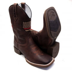 Bota Texana Country Masculina USA Marrom