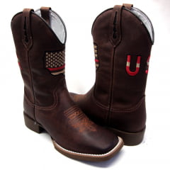 Bota Texana Country Masculina USA Marrom