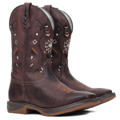 Bota Texana Country Masculina Western Bordada