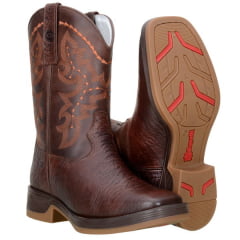 Bota Texana Country Couro Mamute Solado Work Capelli