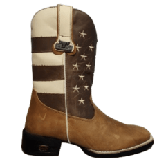 Bota Texana Coutry Masculina Tabaco em Couro