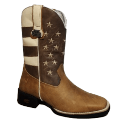 Bota Texana Coutry Masculina Tabaco em Couro