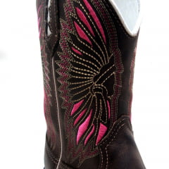 Bota Texana Feminina Cocar Rosa Sola Jump Country