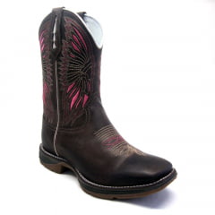 Bota Texana Feminina Cocar Rosa Sola Jump Country