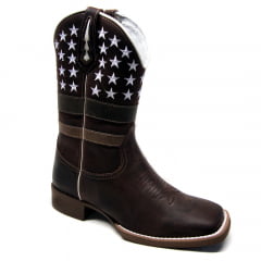 Bota Texana Masculina Bico Quadrado  Aged American Stars