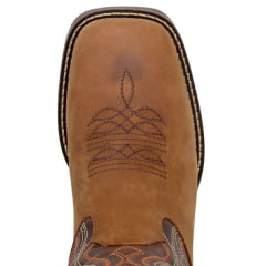 Bota Texana Masculina Bico Quadrado Couro Crazy Tabaco Texas