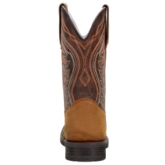 Bota Texana Masculina Bico Quadrado Couro Crazy Tabaco Texas