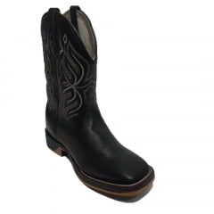 Bota Texana Masculina Black Cinzenta Country