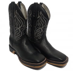 Bota Texana Masculina Black Cinzenta Country