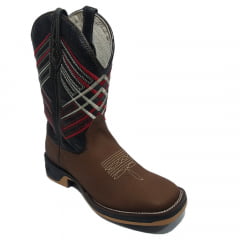 Bota Texana Masculina Cano Preto Bordado Country 