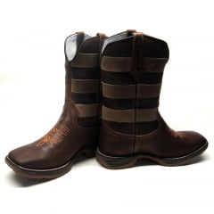 Bota Texana Masculina Country Bandeira EUA Rasgado Sola Jump