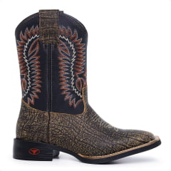 Bota Texana Masculina Country Couro Rajado 