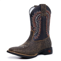 Bota Texana Masculina Country Couro Rajado 