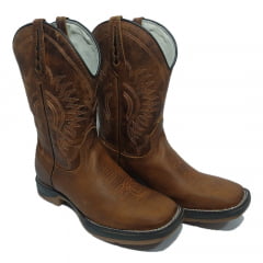 Bota Texana Masculina Country Couro Solado Jump