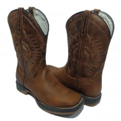 Bota Texana Masculina Country Couro Solado Jump