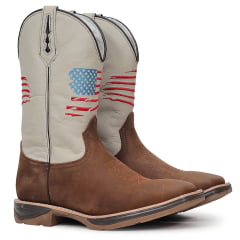 Bota Texana Masculina Country em Couro American Western