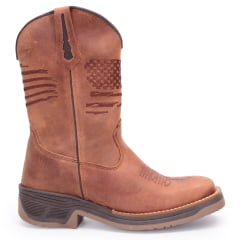 Bota Texana Masculina em Couro Solado Jump Bandeira