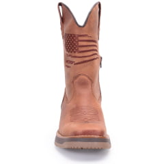 Bota Texana Masculina em Couro Solado Jump Bandeira