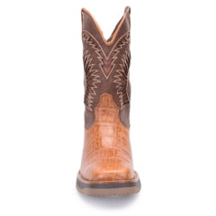 Bota Texana Masculina em Couro Solado Jump Cromo Whisky