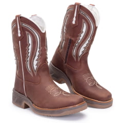 Bota Texana Masculina em Couro Solado Jump