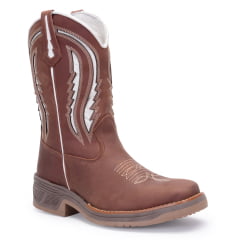Bota Texana Masculina em Couro Solado Jump Whisky