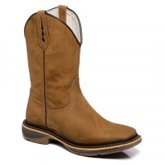 Bota Texana Masculina Solado Jump Castor Sem Bordado Country