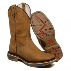 Bota Texana Masculina Solado Jump Castor Sem Bordado Country