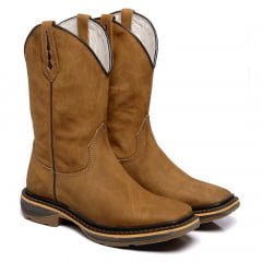 Bota Texana Masculina Solado Jump Castor Sem Bordado Country