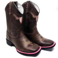 Bota Texana Country Feminina Touro Radiante Glitter