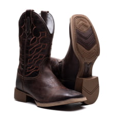 Texana Masculina em Couro Café Western de Alto Padrão