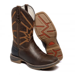 Bota Texana Masculina Country Solado Jump Alto Relevo