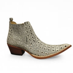 Botina Country Masculina Bico Fino Jacaré Croco