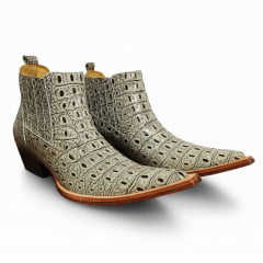 Botina Country Masculina Bico Fino Jacaré Croco