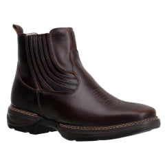 Botina Country Masculina Colorado em Couro Solado Jump